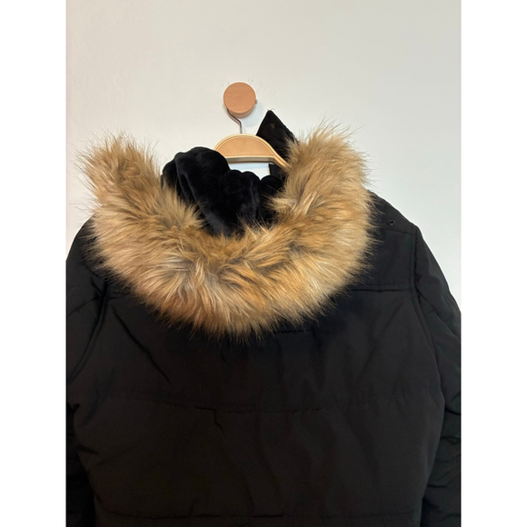 NEW! GUESS FAUX FUR HOOD PUFFER WINTER JACKET FOR MEN, BLACK SIZE SMALL - Picture 6 of 10